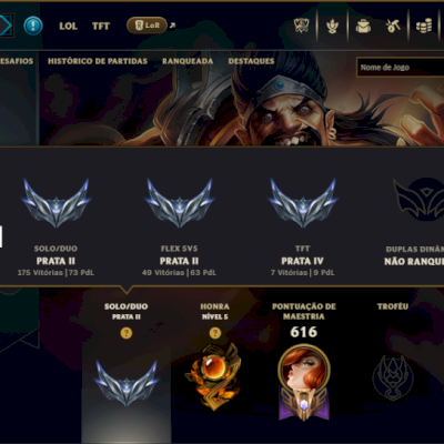 Prata 2 com TODOS os Champs e 203 Skins ( ADC / SUP )