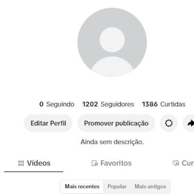 CONTA TIK TOK 1,2K SEG E 1,3K DE CURTIDAS (CONTAS TIK TOK)