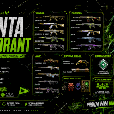 CONTA DE VALORANT COM MUITAS SKINS!!