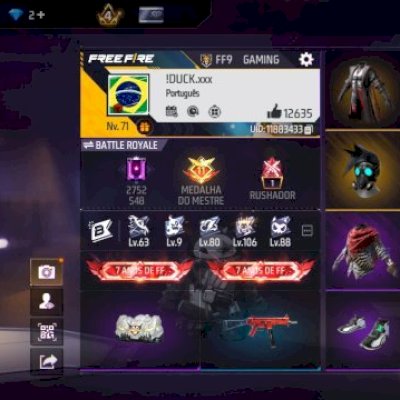 Conta de free fire com 400 peitoral