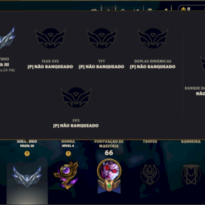 ACC FULL ACESSO LOL(PC) Prata 3 SoloDuo lvl35 3skins