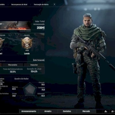 Conta com 206 M de stach, 136 M sendo em Koen, skin do caçador, nunca banida!