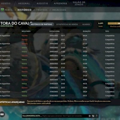 Vendo Conta Dota 2 imortal 6.6k