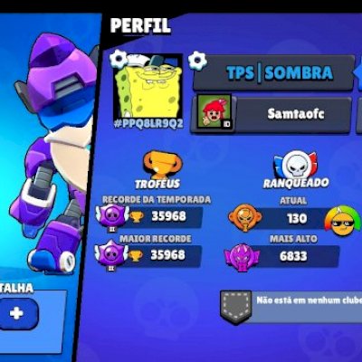 Conta brawl stars com 36K de troféus, 84 brawlers, mais de 80 skins, 9500 blings
