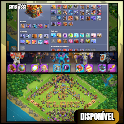 CV16 TOP COM 8 EQUIP. ÉPICOS E SKIN GUARDIÃO ANÃO (LENDÁRIO)