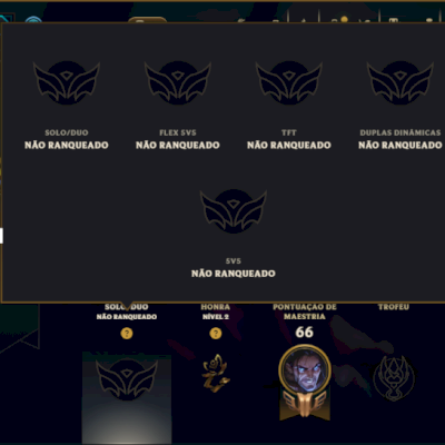 Unranked com 31 Champs e 4 Skins