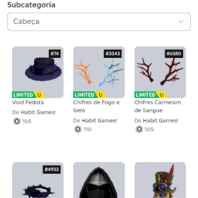 Conta de 2018 gemada com itens limited