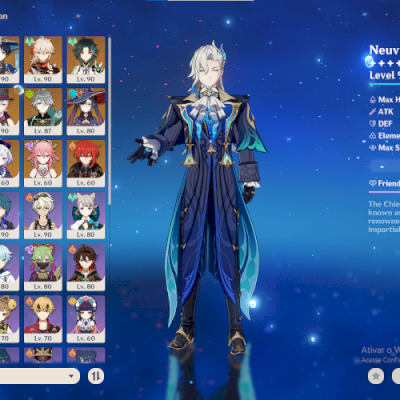 Conta com compras genshin [NA] AR 57, 16 personagens 5 estrelas BP, walking moon