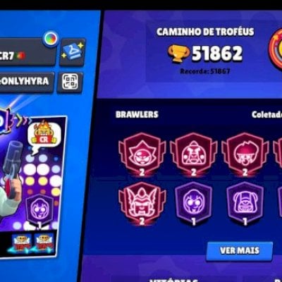 Brawl Estrelas⭐ 51k+ Troféus⭐ 21 Hypercharge ⭐ 300 Skins ⭐ 101 Brawlers