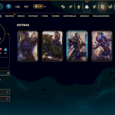 Unranked com 120 Champs e 69 Skins ( JG / MID  / SUP )