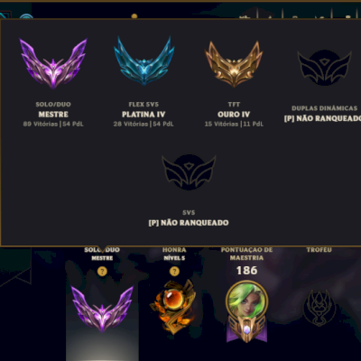 Mestre com 95 Champs e 49 Skins ( 54 PDL )