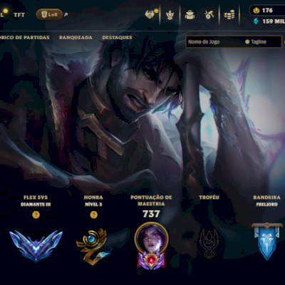 Conta League Of Legends LVL 495, 222 SKINS, TODOS OS CHAMPS, DIAMANTE FLEX