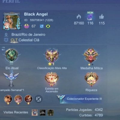 VENDO CONTA DE ANOS, 118 SKINS, 100K de ouro, Nível 75, Nível Celestial 67!🤞🏾