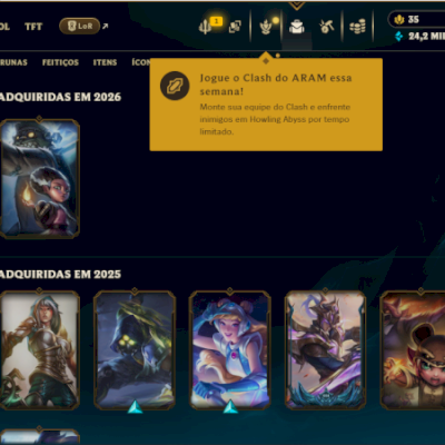 Conta Ouro com todos os champs e 147 skins
