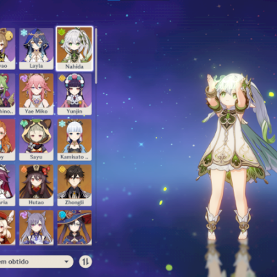 CONTA AR56 COM HUAO C1 + NAHIDA + ZHONGLI + KAZUHA E OUTROS 6 T5