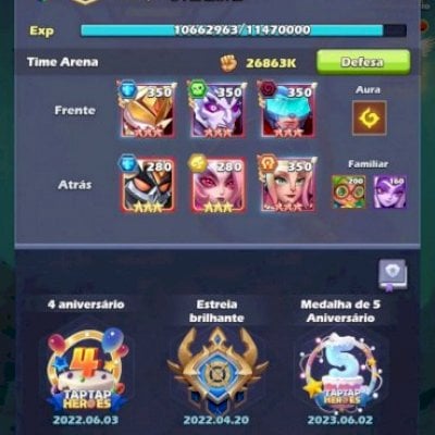 TapTap Heroes iOS lvl 203 GHS 23(server) 4 Champs 17 stars