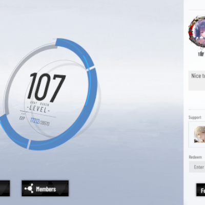 Punishing Gray Raven - Conta Antiga, Nível 107