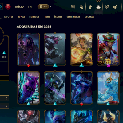 CONTA GM LOL E D3 VALO 500 SKINS +5K RP/ SKIN YASUO MITICA E OUTRAS EXCLUSIVAS