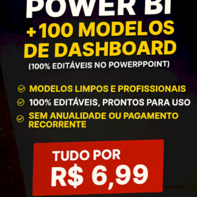 PACK POWER BI +100 MODELOS DE DASHBOARD (PRONTOS 100?ITÁVEIS NO POWERPOINT)