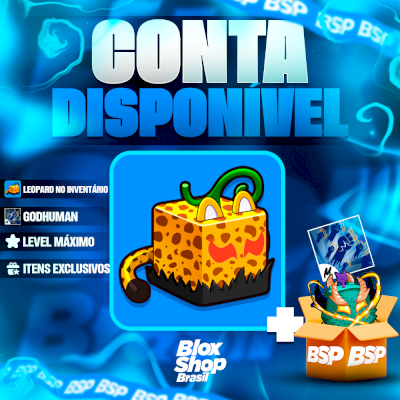 CONTA BLOX FRUITS > 🐆LEOPARD NO INVENTÁRIO + 👊GODHUMAN + LEVEL MÁXIMO