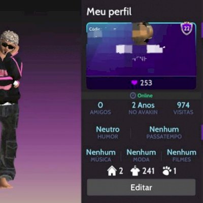 Conta de avakin sexo masculino