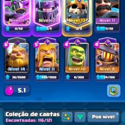 Conta Clash Royale, 7k de troféu , arena 19 , evolução do mega e peka