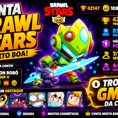 🔥 CONTA DE BRAWL STARS MUITO BOA! 😱 42 MIL TROFÉUS + 85 BRAWLERS!
