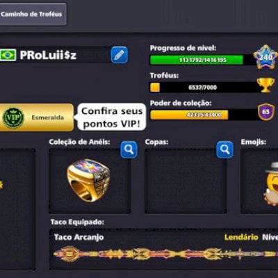 Conta de 8 Ball pool com todos os tacos lendários + 2B