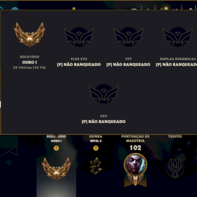 Ouro 1 com 65 Champs e 41 Skins ( ADC / JG )