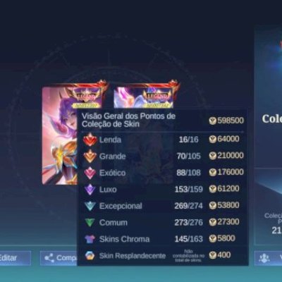 Conta MLBB quase full