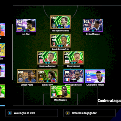 CONTA DE EFOOTBALL PACK DA FRANÇA ÉPICOS RONALDINHO E ETC