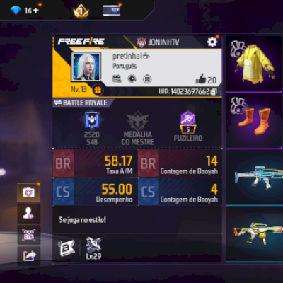 conta iniciante nivel 13