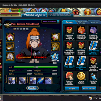 CONTA DE NARUTO ONLINE FULL META - 600K DE FORÇA COM PAIN SEIS CAMINHOS