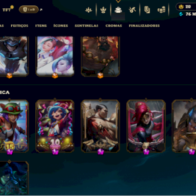 conta com 315 skins, ultimate, miticas e vayne ladra de almas. Plat 3 mono vayne