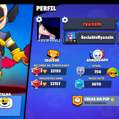 Conta com 22k de troféu e muitas skins