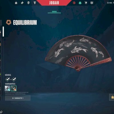 Conta com 3 skins lendárias de vandal, 2 de Phantom, 1 de faca de ghost e sherif