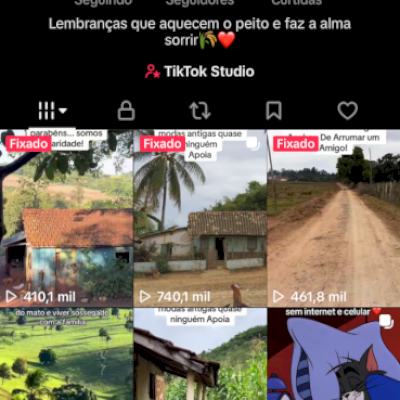 Vendo uma conta do Tik Tok nova com muito engajamento de nostalgia, com 35,2 mil