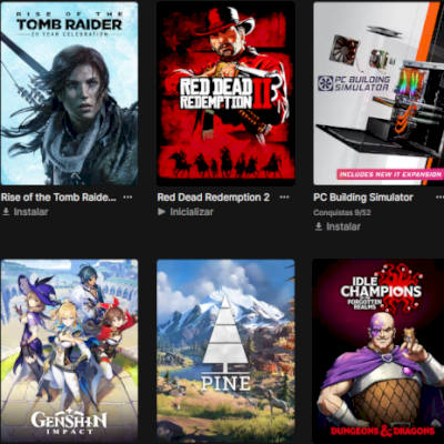 Conta Epic Games com diversos jogos pagos