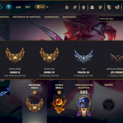 Ouro 2 com TODOS os Champs e 267 Skins +3 Prestigios