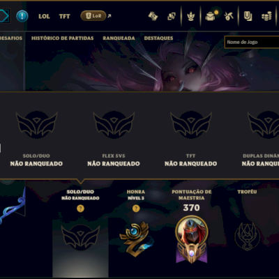 Unranked com 150 Champs e 135 Skins ( MID / JG / ADC )