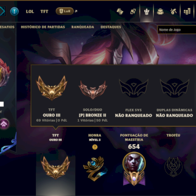 Bronze 3 com TODOS os Champs e 194 Skins ( MID / JG / ADC )