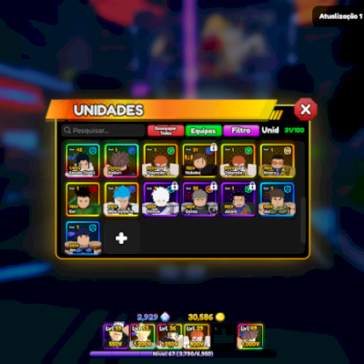 Conta roblox com skins masculinas e femininas, lvl max no blox fruit.