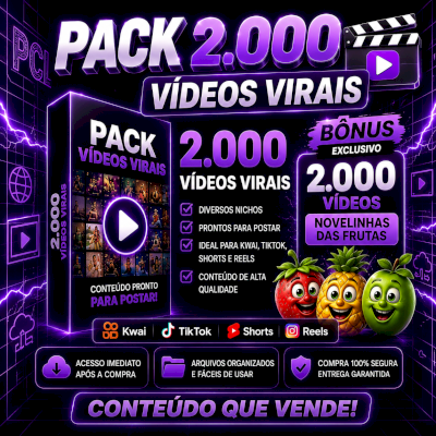 🔥Pack 2 Mil Vídeos Virais + 2 Mil Vídeos De Frutas Falantes