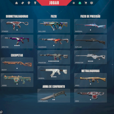 VENDO CONTA VALORANT COM VARIAS SKIN INCLUINDO FACA SAQUEADORA E XENOCAÇADORA