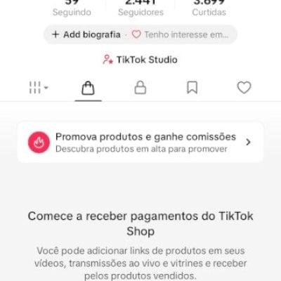 CONTA DO TIKTOK COM SHOP ATIVO +2,4K SEGUIDORES (PROMOVER ON)