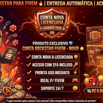 🎮 CONTA ROCKSTAR PARA FIVEM 🔥 | ACESSO IMEDIATO + 2FA INCLUSO