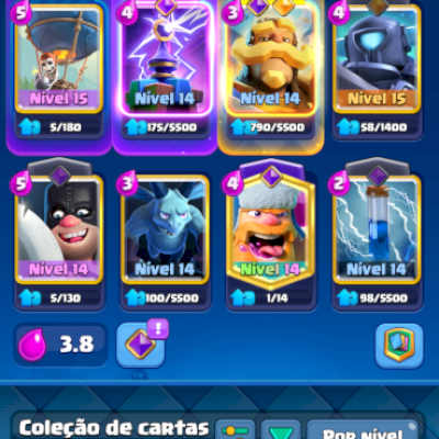 CONTA CLASH ROYALE COM 9K🏆 CARTAS NÍVEL 15, NO PRECINHO PRA SAIR LOGO!!!!!