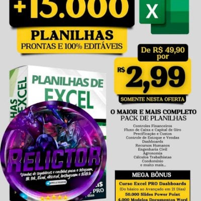 Super Pack +15.000 Planilhas Prontas Editáveis + Bônus