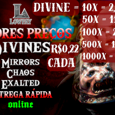 Path of exile Secrets of the Atlas / Divines mais barata do mercado / POE