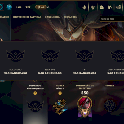 Unranked com TODOS os Champs e 154 Skins ( MID / JG / ADC )